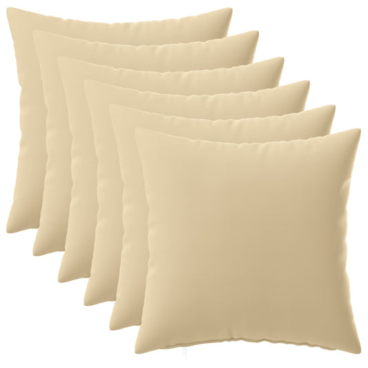 Cushion Cover 6 pcs HEERLEN Beige 30 x 30 cm Polyester