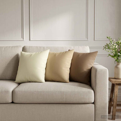 Cushion Cover 2 pcs HEERLEN Beige 40 x 40 cm Polyester
