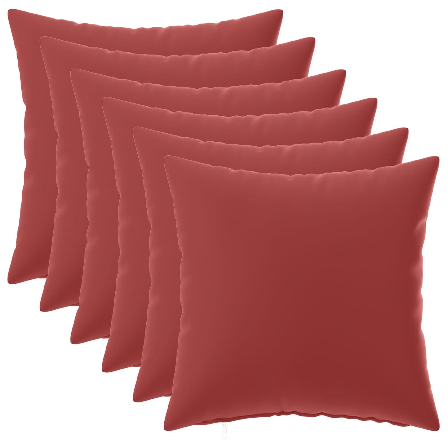 Cushion Cover 6 pcs HEERLEN Wine Red 30 x 30 cm Polyester