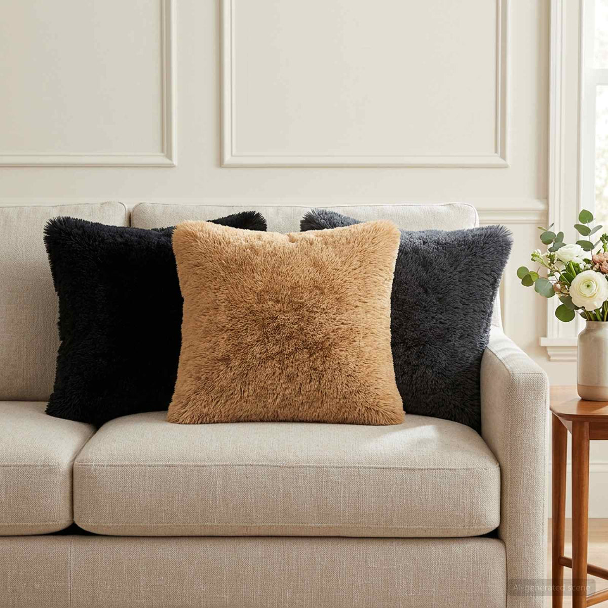 Cushion Cover 6 pcs HEERLEN Anthracite 35 x 35 cm PV Fleece