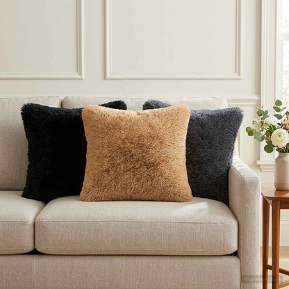 Cushion Cover 2 pcs HEERLEN Taupe 40 x 40 cm PV Fleece