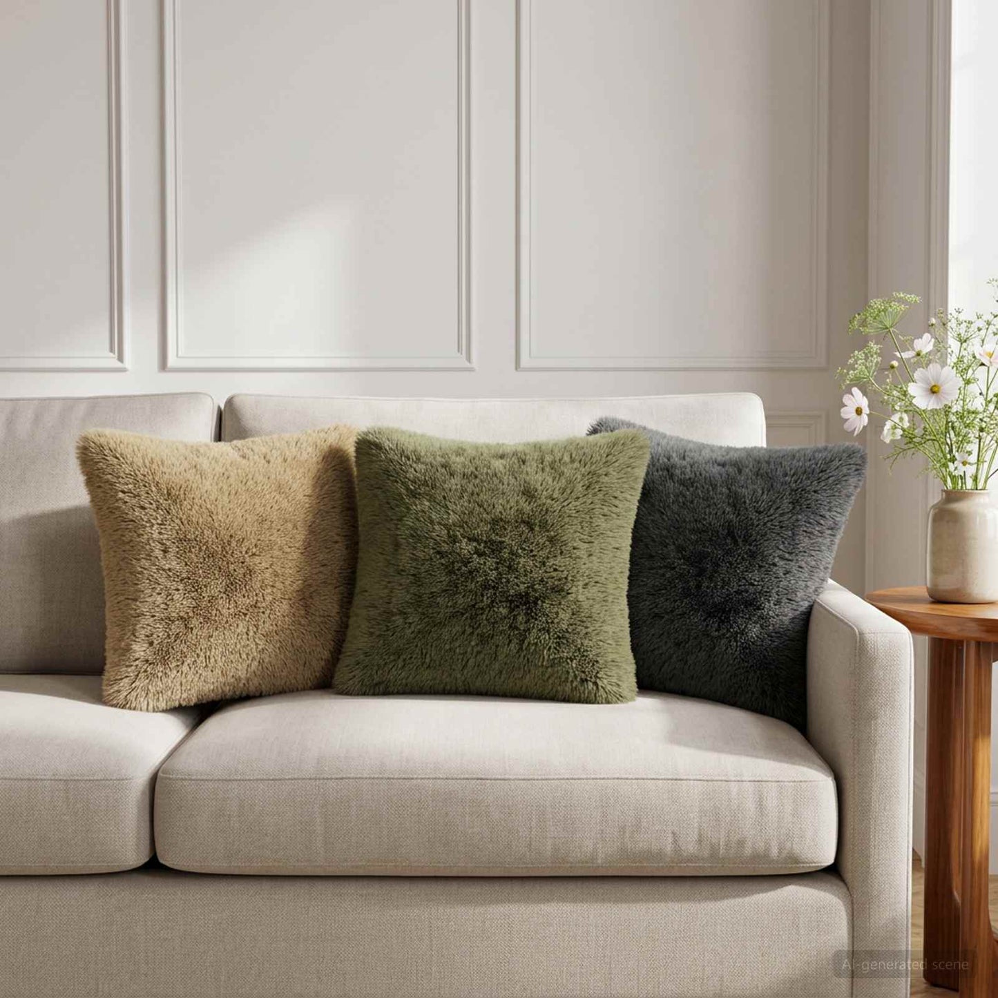 Cushion Cover 6 pcs HEERLEN Green 35 x 35 cm PV Fleece