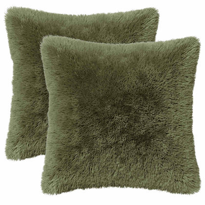 Cushion Cover 2 pcs HEERLEN Green 30 x 30 cm PV Fleece