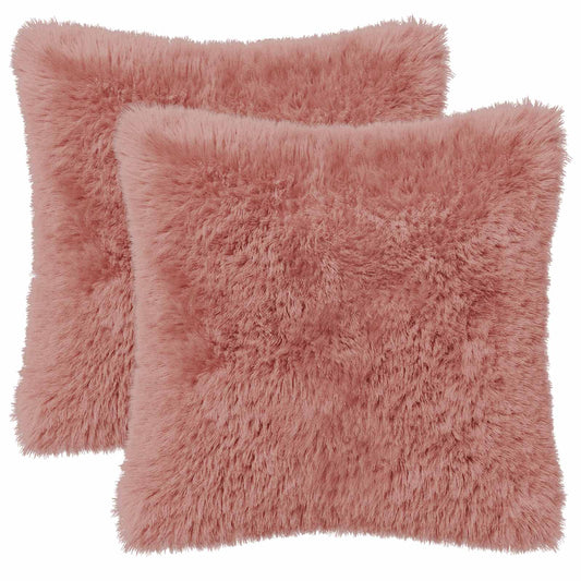 Cushion Cover 2 pcs HEERLEN Pink 30 x 30 cm PV Fleece