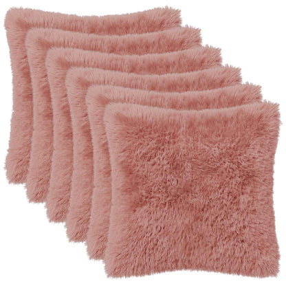 Cushion Cover 6 pcs HEERLEN Pink 30 x 30 cm PV Fleece