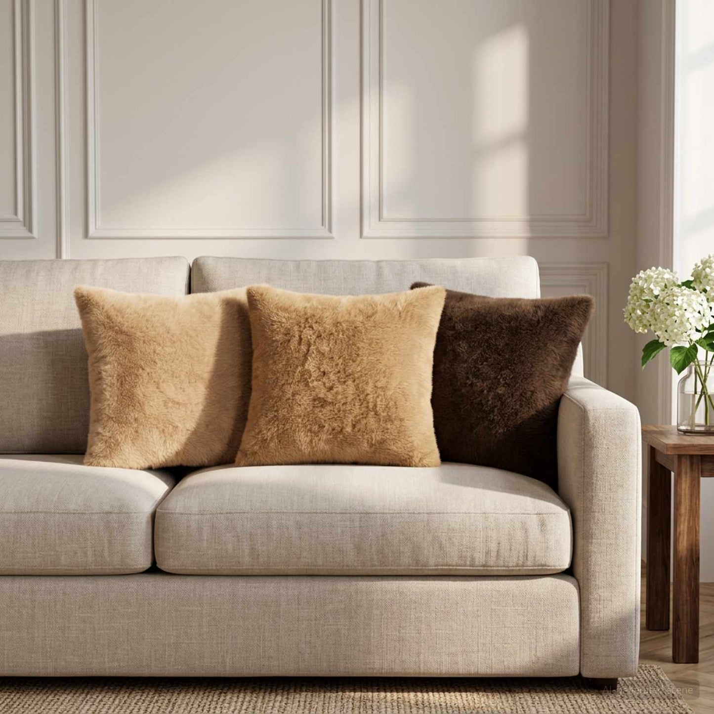 Cushion Cover 2 pcs HEERLEN Light Brown 40 x 40 cm
