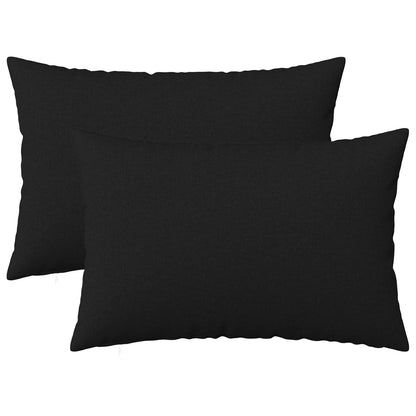 Cushion Cover 2 pcs HEERLEN Black 30 x 50 cm Fabric