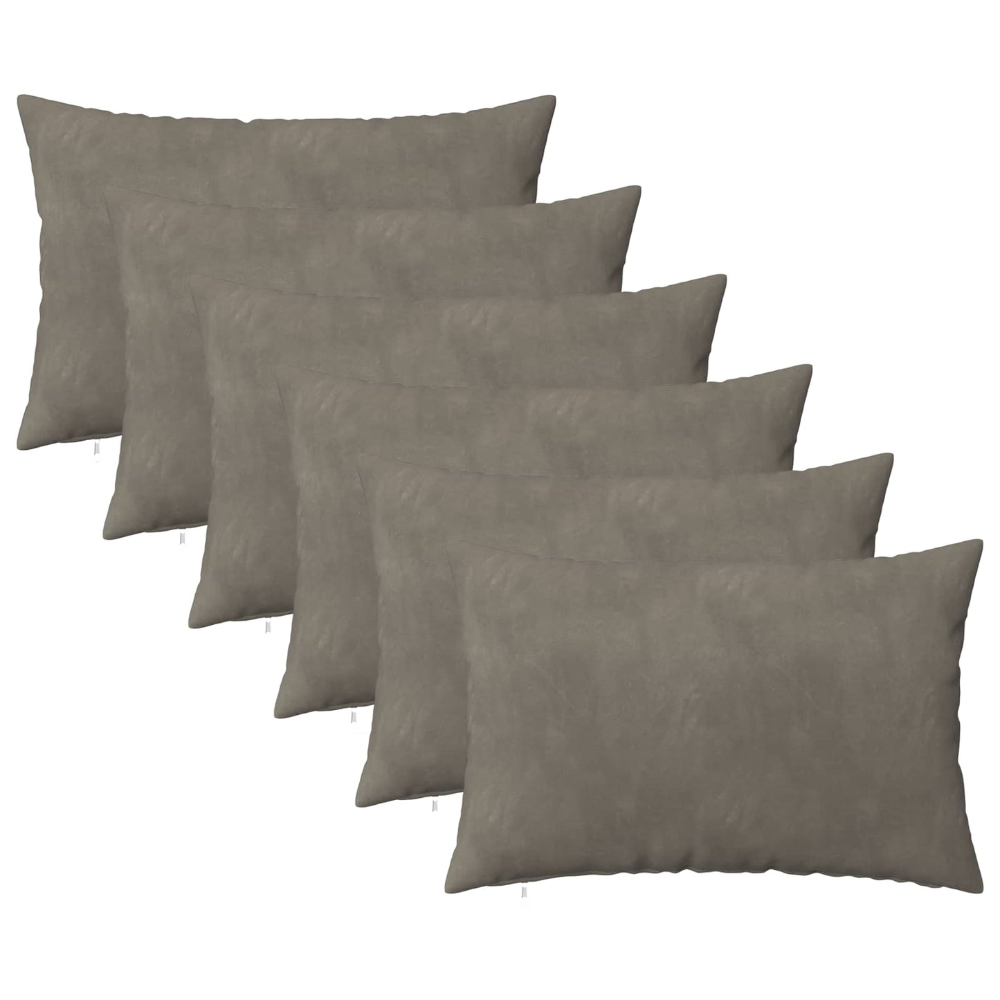 Cushion Cover 6 pcs HEERLEN Light Grey 30 x 50 cm Velvet