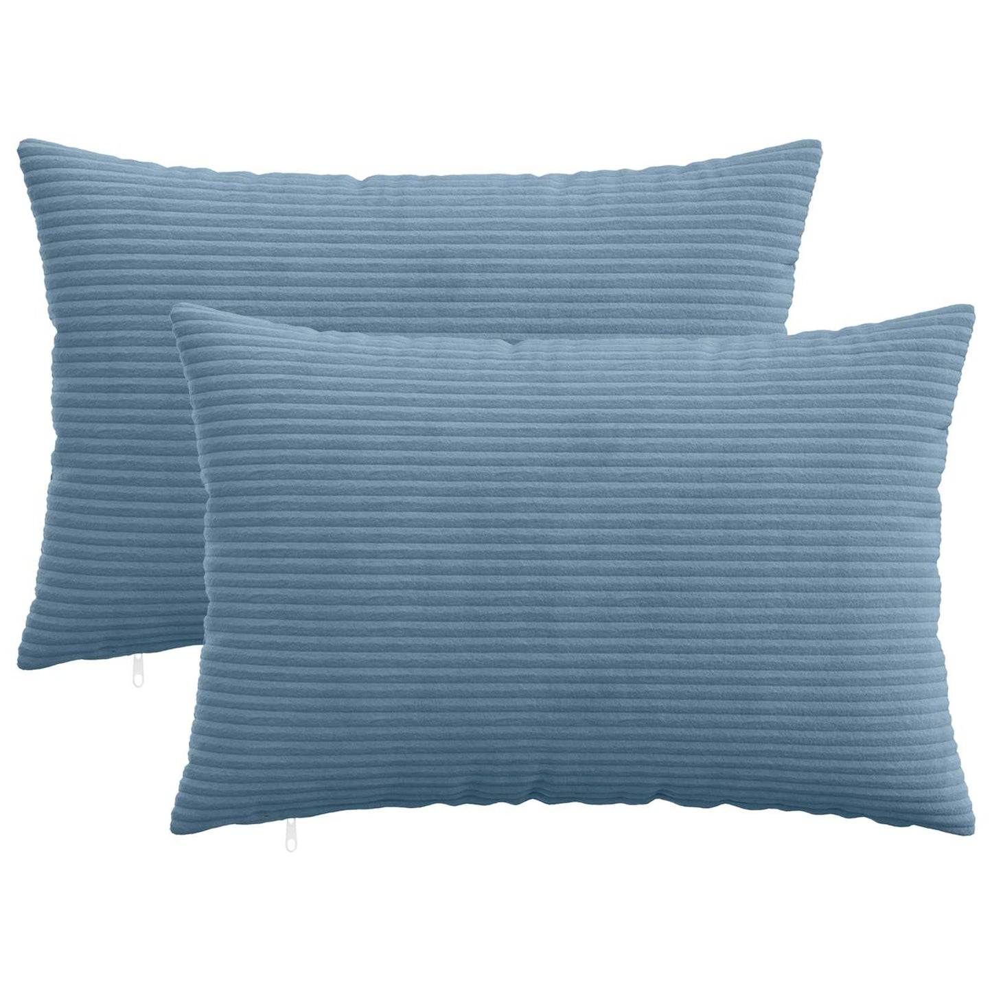 Cushion Cover 2 pcs HEERLEN Blue 30 x 50 cm Corduroy