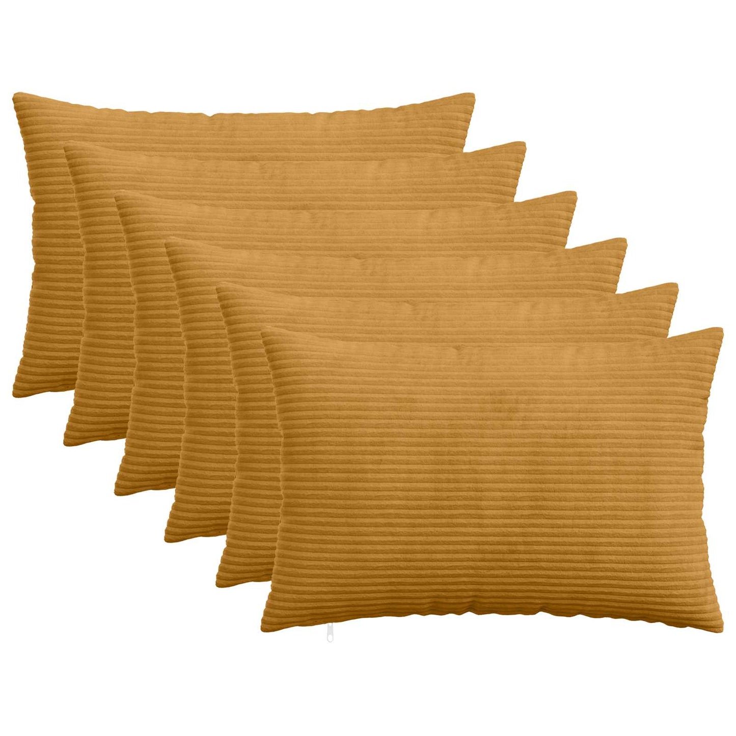 Cushion Cover 6 pcs HEERLEN Yellow 30 x 50 cm Corduroy