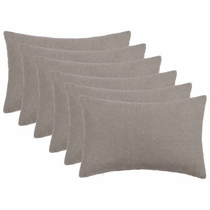 Cushion Cover 6 pcs HEERLEN Light Grey 30 x 50 cm Bouclé