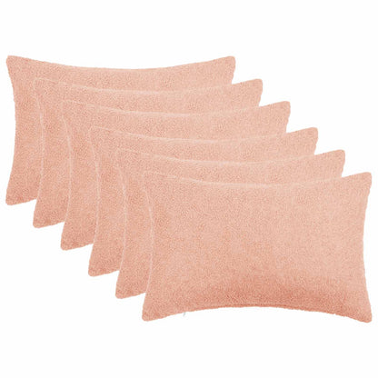 Cushion Cover 6 pcs HEERLEN Pink 30 x 50 cm Bouclé