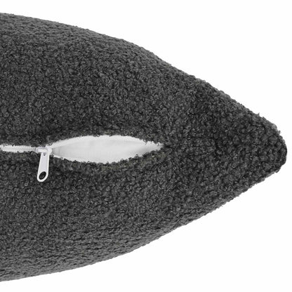 Cushion Cover 6 pcs HEERLEN Dark Grey 30 x 50 cm Bouclé