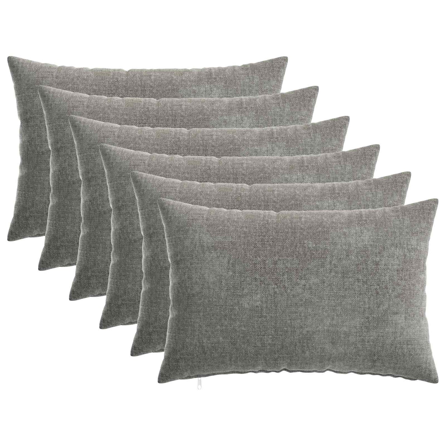 Cushion Cover 6 pcs HEERLEN Dark Grey 30 x 50 cm