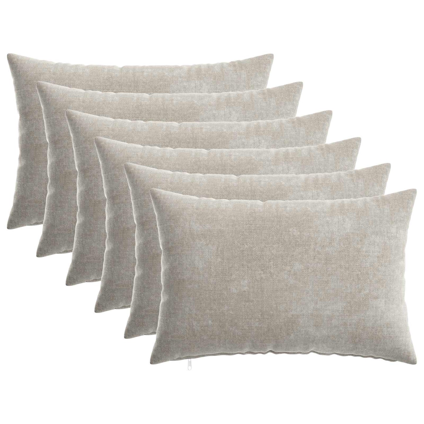 Cushion Cover 6 pcs HEERLEN Light Grey 30 x 50 cm