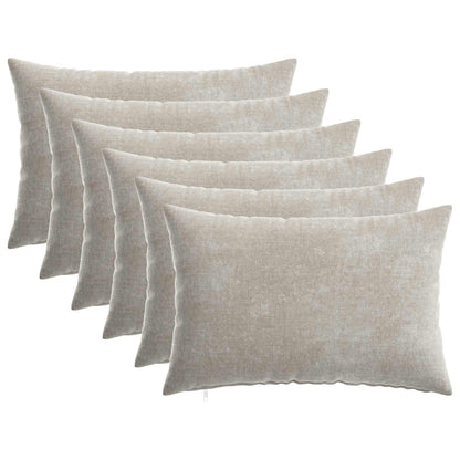 Cushion Cover 6 pcs HEERLEN Light Grey 30 x 50 cm