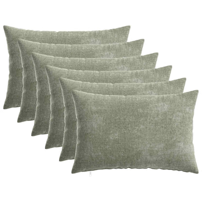 Cushion Cover 6 pcs HEERLEN Green 30 x 50 cm Chenille Fabric