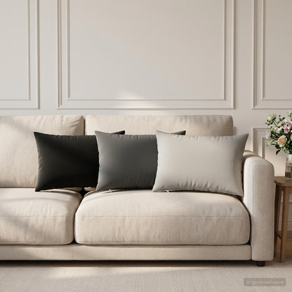 Cushion Cover 2 pcs HEERLEN Black 40 x 60 cm Polyester