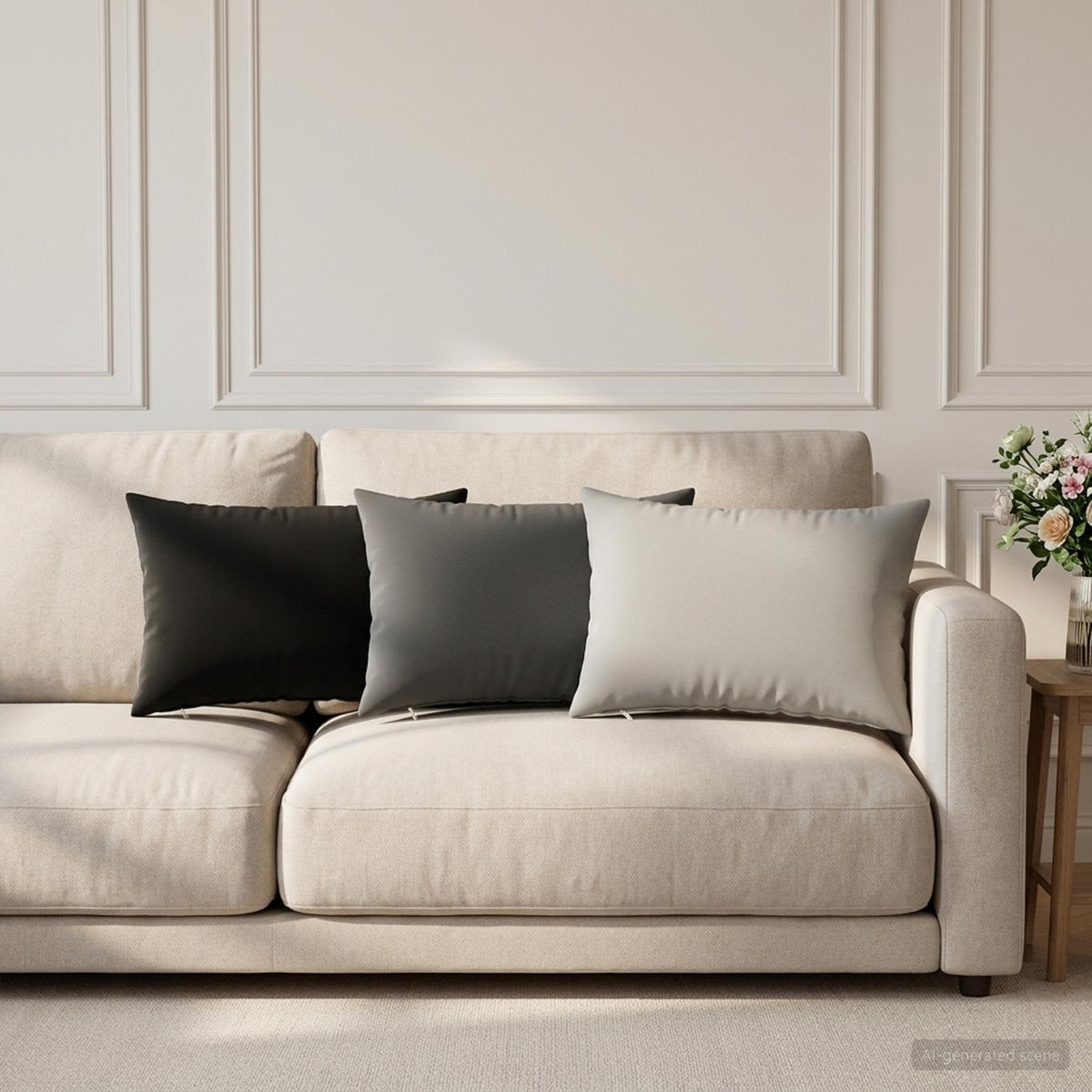 Cushion with Pillow HEERLEN 6 pcs Anthracite Polyester
