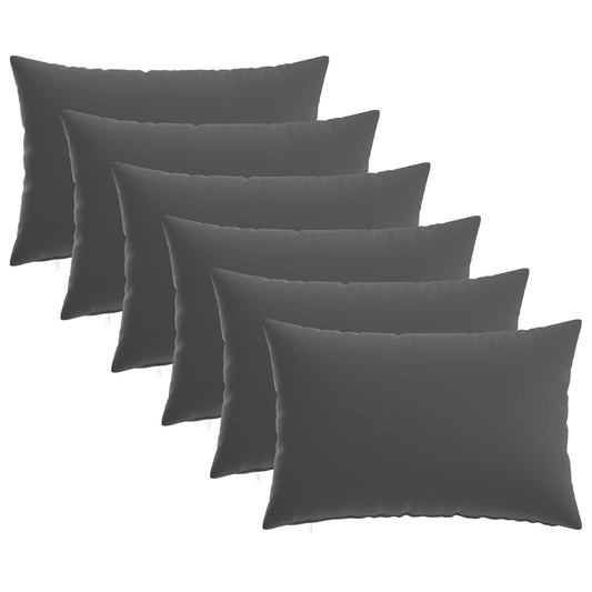 Cushion Cover 6 pcs HEERLEN Anthracite 30 x 50 cm Polyester