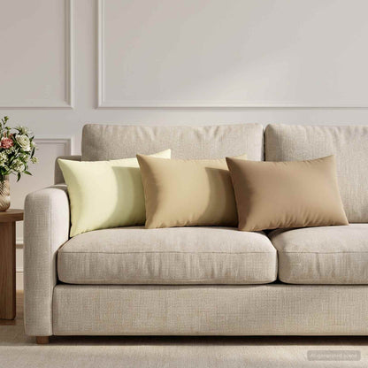 Cushion Cover 2 pcs HEERLEN Cream 40 x 60 cm Polyester
