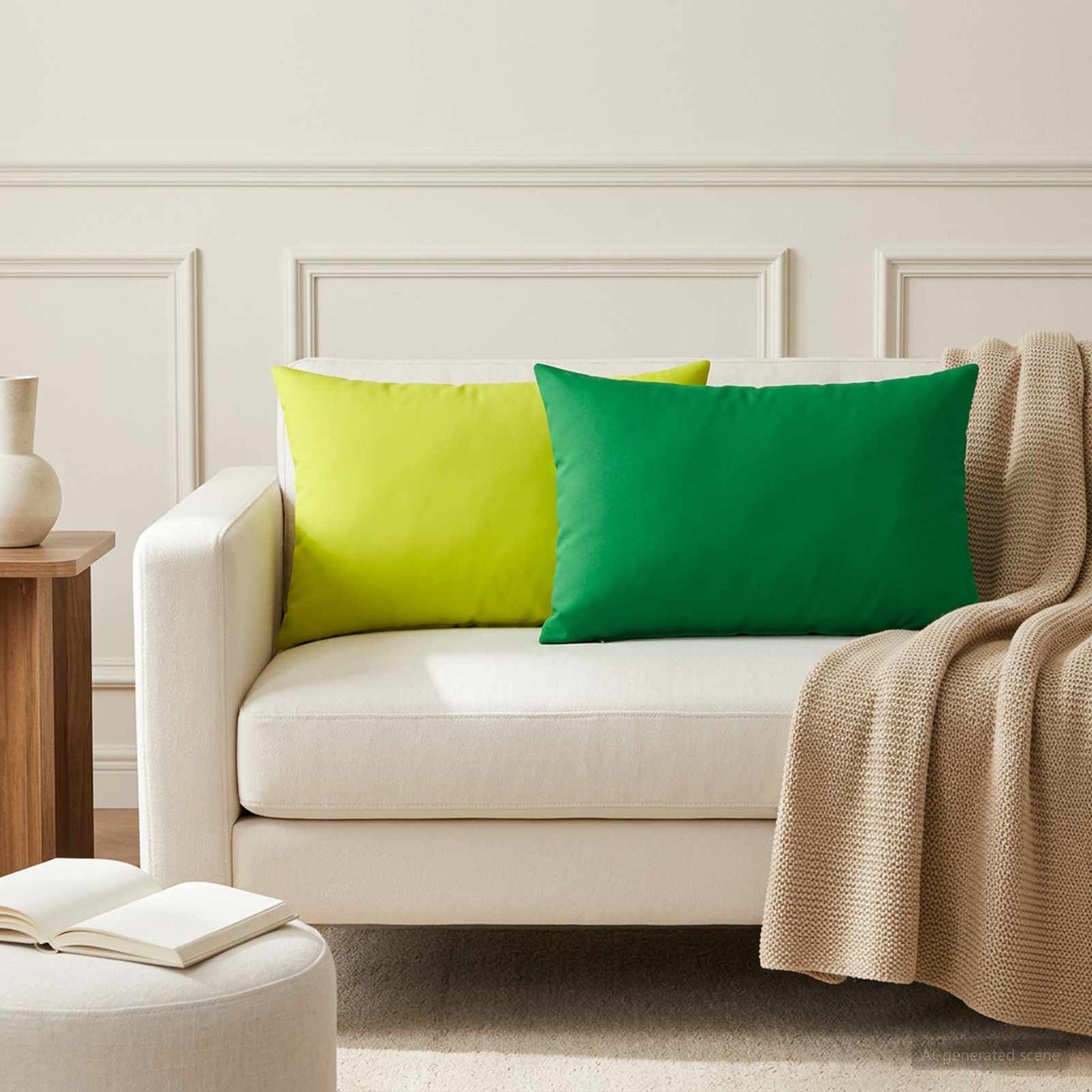 Cushion Cover 6 pcs HEERLEN Green 30 x 50 cm Polyester