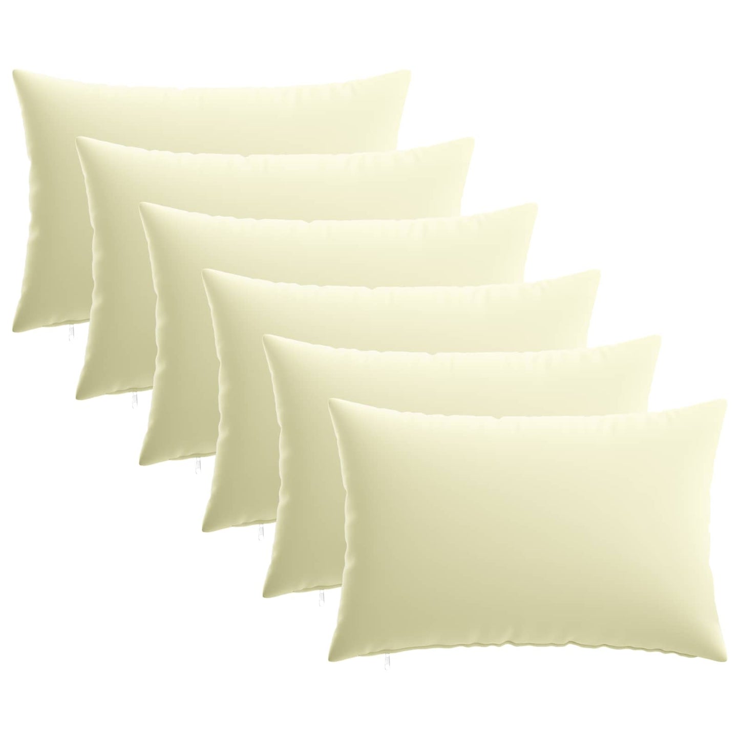 Cushion Cover 6 pcs HEERLEN Cream 30 x 50 cm Polyester