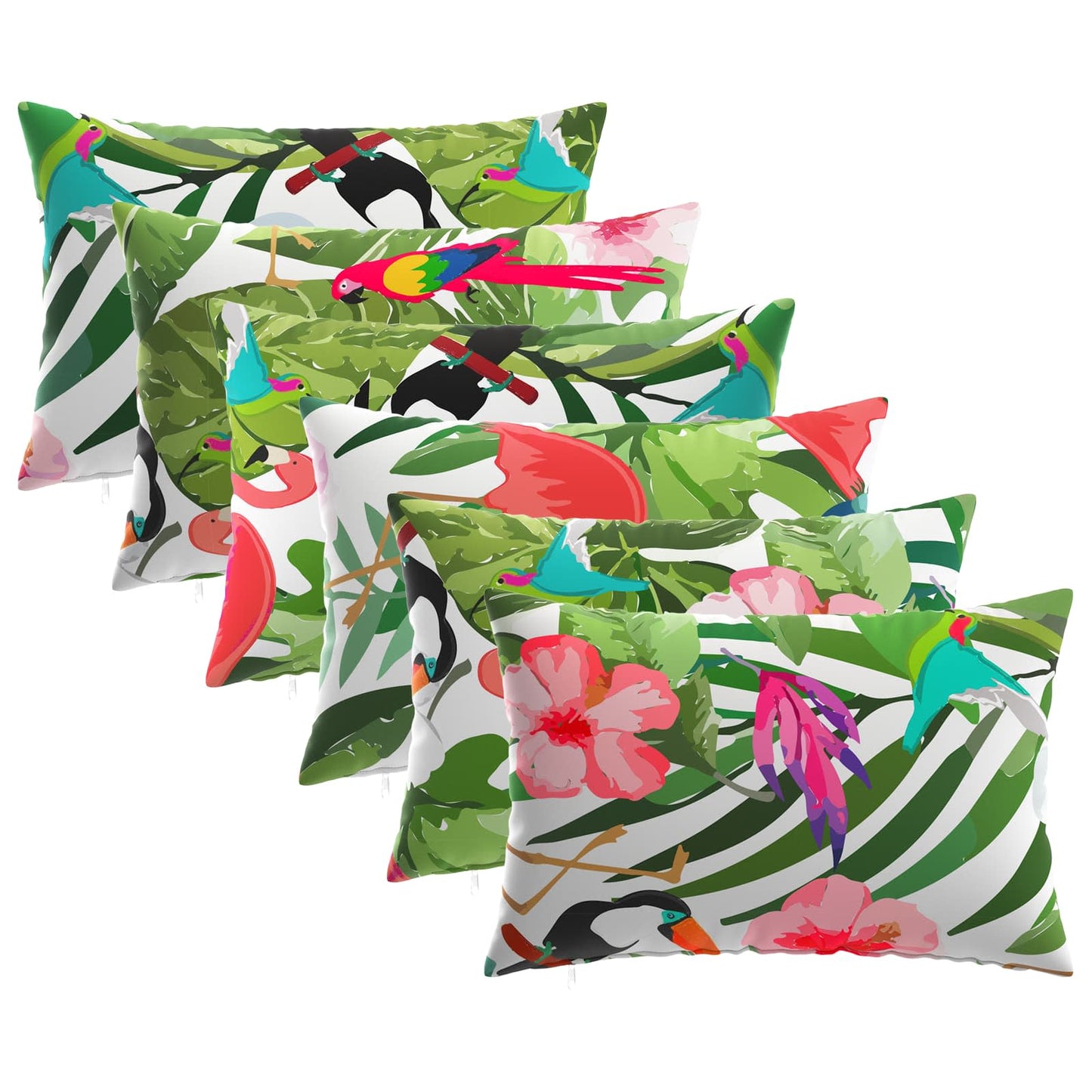 Cushion Cover 6 pcs HEERLEN Multicolour 30 x 50 cm Polyester