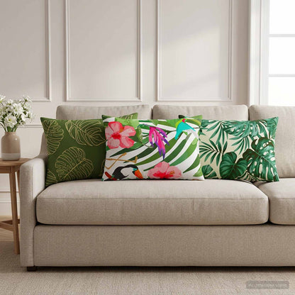 Cushion Cover 6 pcs HEERLEN Leaf Pattern 40 x 60 cm Polyester