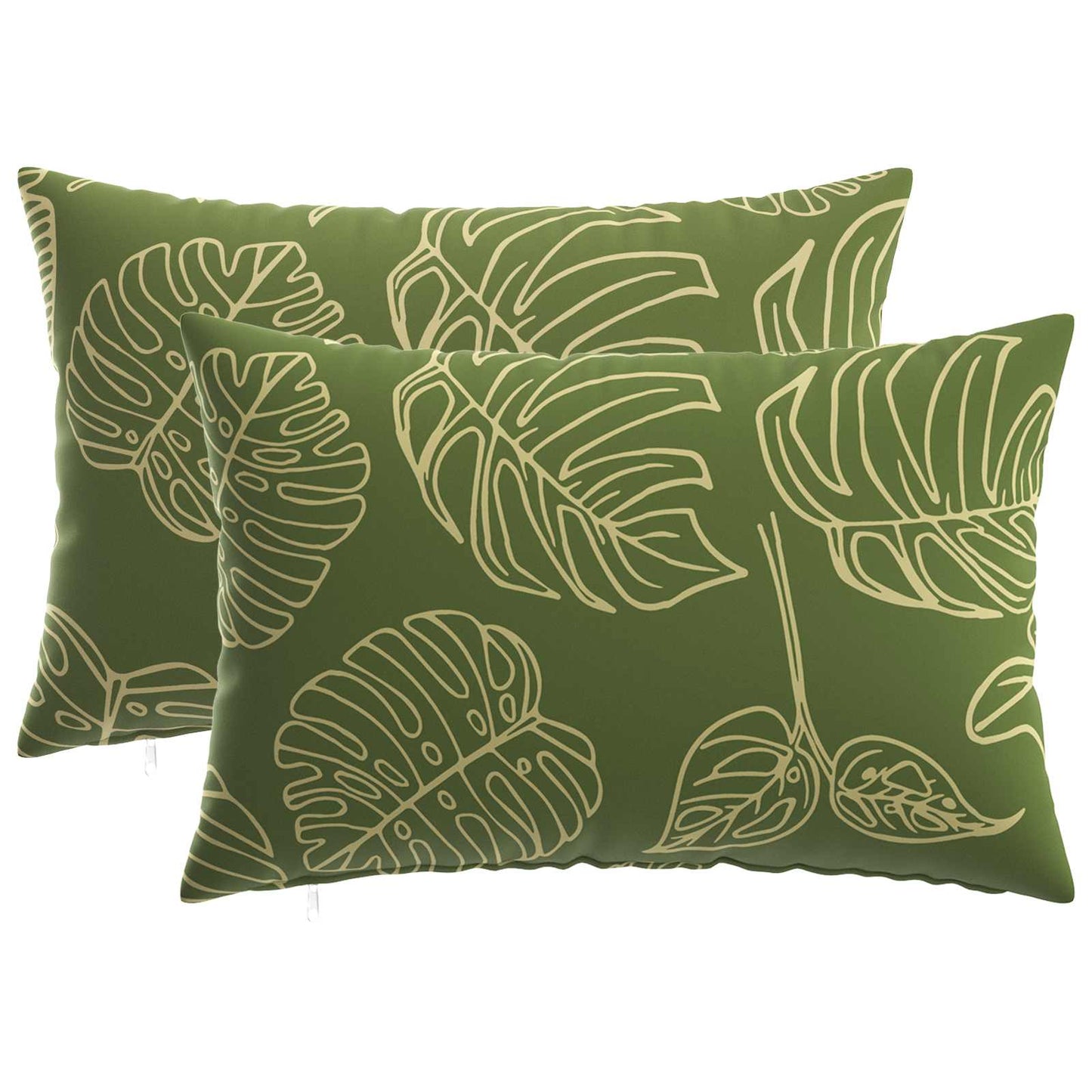 Cushion Cover 2 pcs HEERLEN Leaf Design 30 x 50 cm Polyester