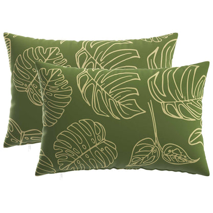 Cushion Cover 2 pcs HEERLEN Leaf Design 30 x 50 cm Polyester