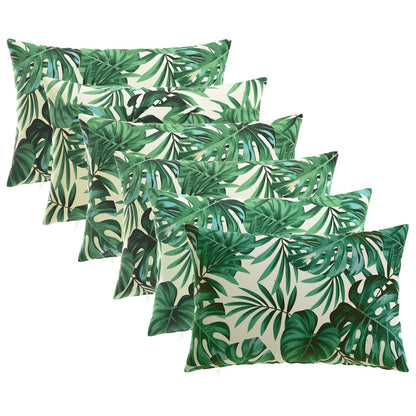 Cushion Cover 6 pcs HEERLEN Leaf Pattern 30 x 50 cm Polyester