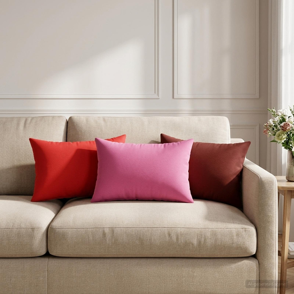 Cushion with Pillow HEERLEN 2 pcs Pink Polyester