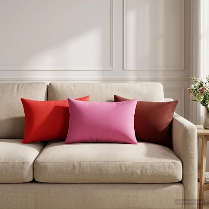 Cushion Cover 6 pcs HEERLEN Pink 40 x 60 cm Polyester