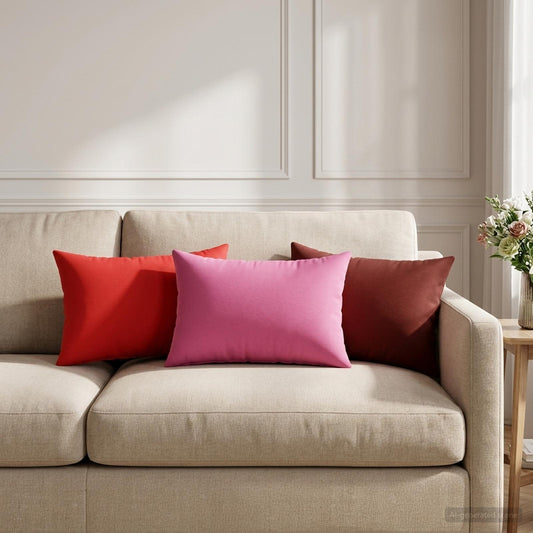 Cushion Cover 2 pcs HEERLEN Red 30 x 50 cm Polyester