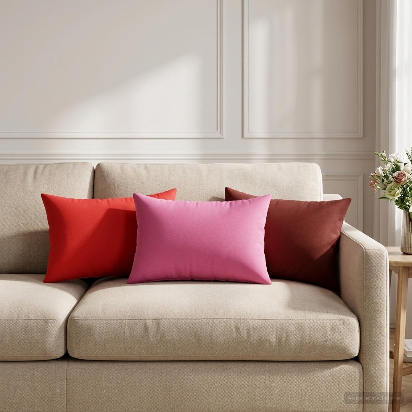 Cushion Cover 6 pcs HEERLEN Wine Red 40 x 60 cm Polyester