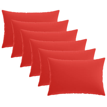 Cushion Cover 6 pcs HEERLEN Red 30 x 50 cm Polyester