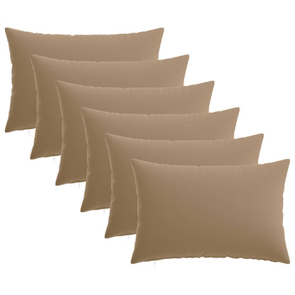 Cushion Cover 6 pcs HEERLEN Taupe 30 x 50 cm Polyester
