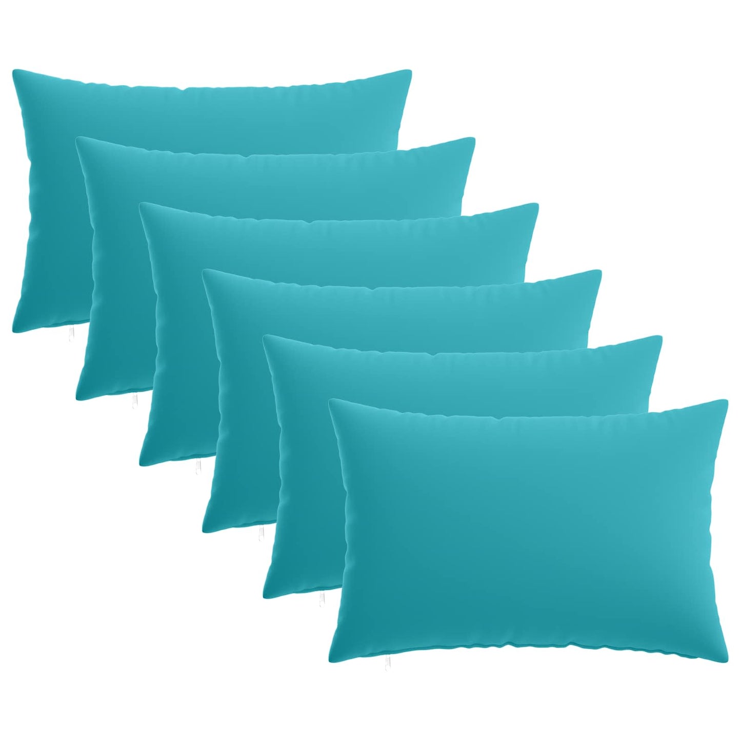 Cushion Cover 6 pcs HEERLEN Turquoise 30 x 50 cm Polyester