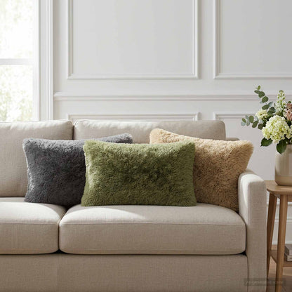 Cushion Cover 6 pcs HEERLEN Light Grey 30 x 50 cm PV Fleece