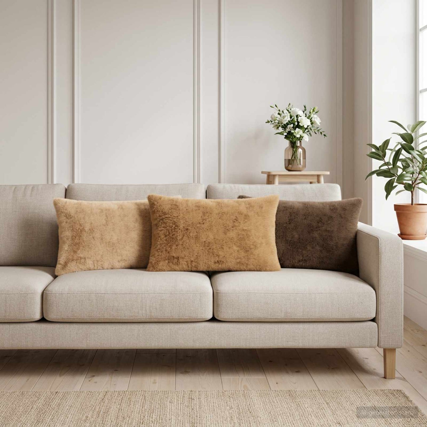 Cushion Cover 2 pcs HEERLEN Light Brown 40 x 60 cm