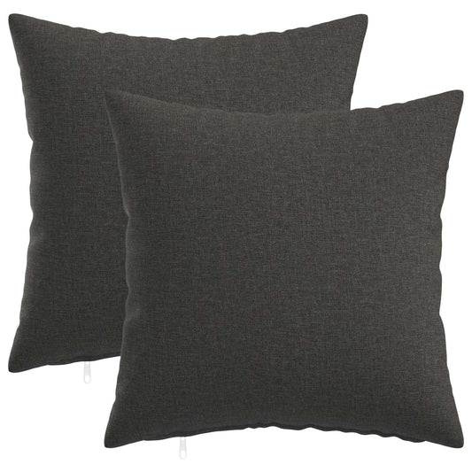 Cushion Cover 2 pcs HEERLEN Dark Grey 35 x 35 cm Fabric