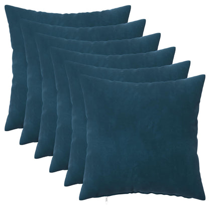 Cushion Cover 6 pcs HEERLEN Blue 35 x 35 cm Velvet