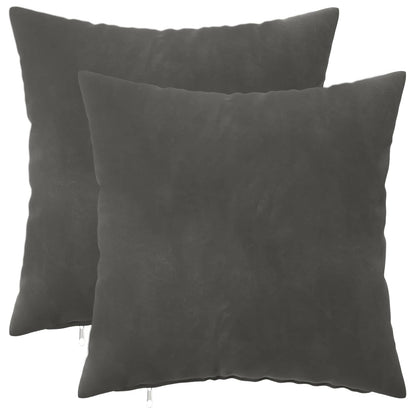 Cushion Cover 2 pcs HEERLEN Dark Grey 35 x 35 cm Velvet