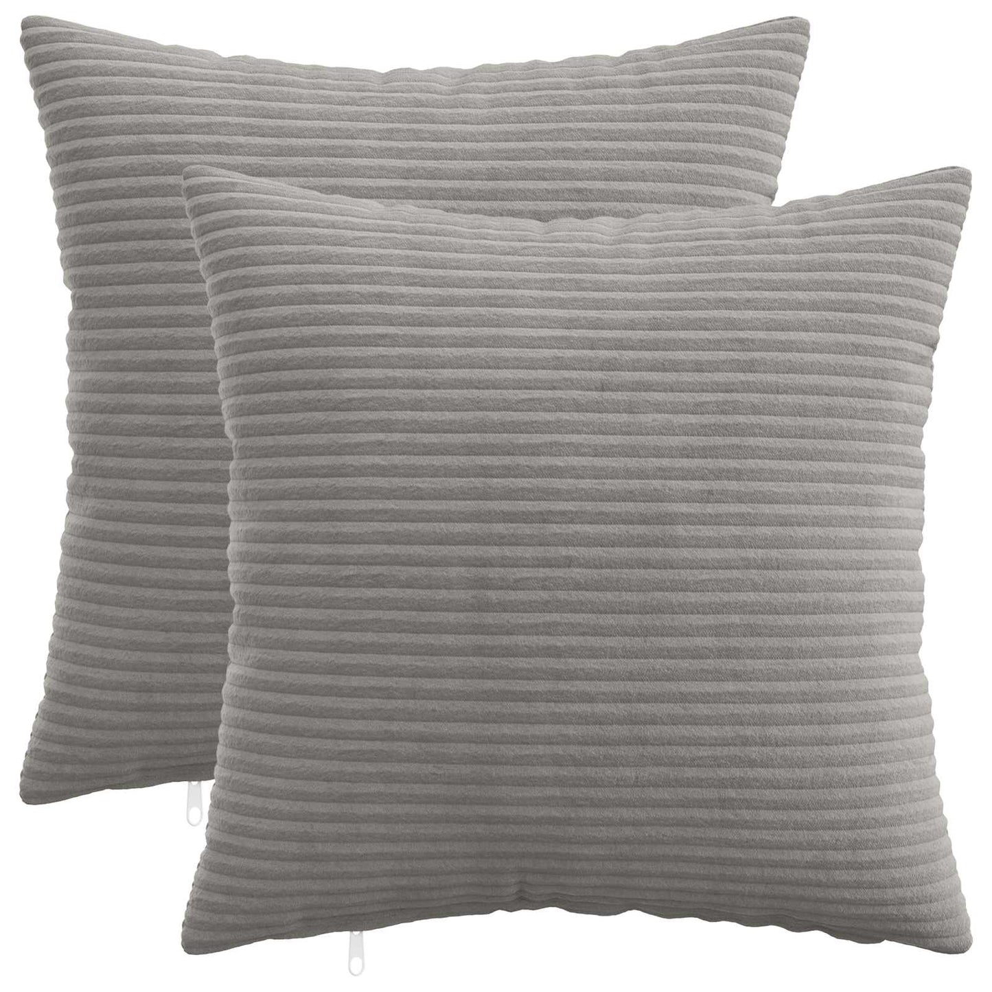 Cushion Cover 2 pcs HEERLEN Light Grey 35 x 35 cm Corduroy