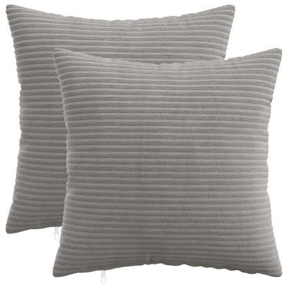Cushion Cover 2 pcs HEERLEN Light Grey 35 x 35 cm Corduroy