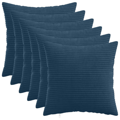 Cushion Cover 6 pcs HEERLEN Navy Blue 35 x 35 cm Corduroy