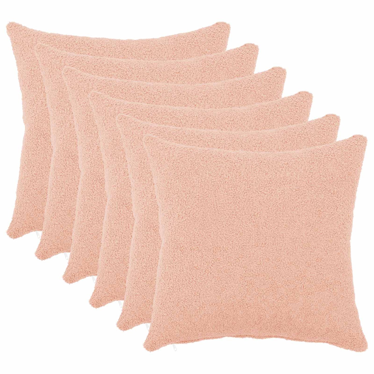 Cushion Cover 6 pcs HEERLEN Pink 35 x 35 cm Bouclé