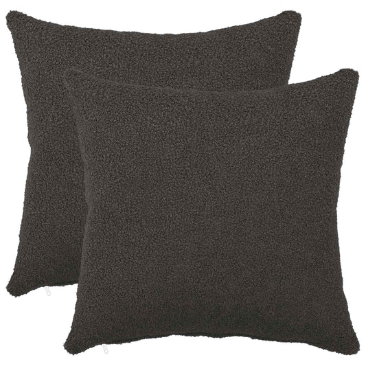 Cushion Cover 2 pcs HEERLEN Dark Grey 35 x 35 cm Bouclé