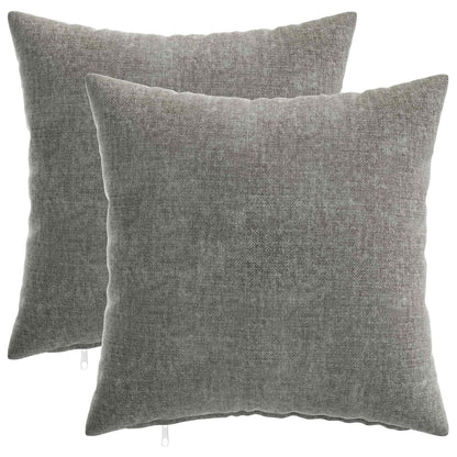 Cushion Cover 2 pcs HEERLEN Dark Grey 35 x 35 cm